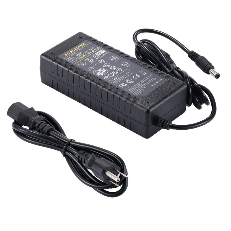 COOLM 48V 2A Power Supply Adapter - COOLM AC 100-240V DC 48V2A Output 96W Power Adapter Interface 5.5 x 2.5mm Plug for PoE Switch/PoE Injector - Image 1